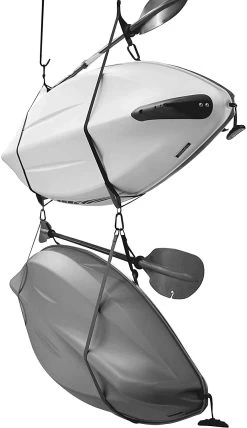 Kayak And SUP Storage Straps -Pelican Sport Store Systemedesanglederangementdoublepourkayak Pourinterieuretexterieur Cintrespourplanchedepaddle Livreavecclipdepagaie PS1954